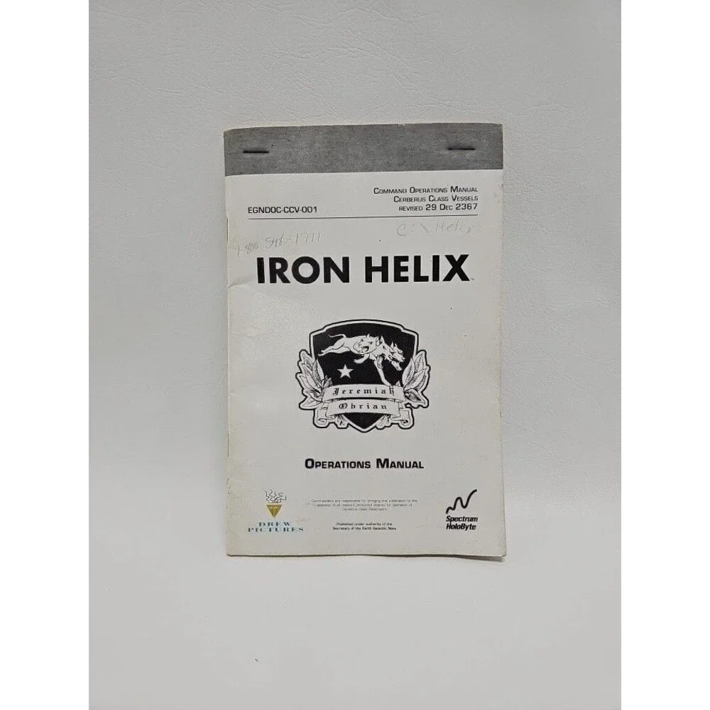 Iron Helix PC Game Command Operations Manual Only Spectrum Holobyte Vintage
